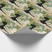 Personalisierter irischer Tänzer, Kleeblatt und Hu Geschenkpapier (Ecke)