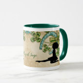 Personalisierter irischer Tänzer, Kleeblatt und Hu Tasse (VorderseiteRechts)