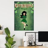 Personalisierter Irish Dance, Red Black Happy Gebu Poster (Heimbüro)