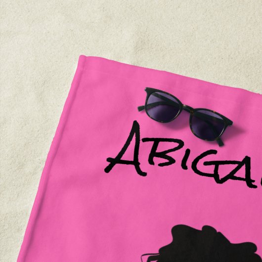 Personalisierter Irish Dancer Hard Shoe auf rosa T Strandtuch (Beispiel)