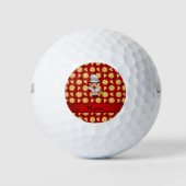 Personalisierter italienischer Koch rotes Pizzapsm Golfball (Vorderseite)