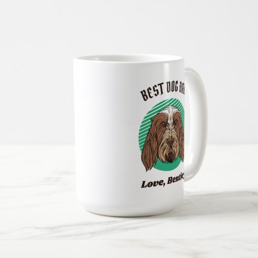 Personalisierter italienischer Spinone-Vater mit b Kaffeetasse (VorderseiteRechts)