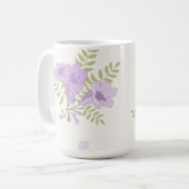 Personalisierter Jacaranda-Blüten-Anfangsbuchstabe Kaffeetasse (Vorderseite Links)