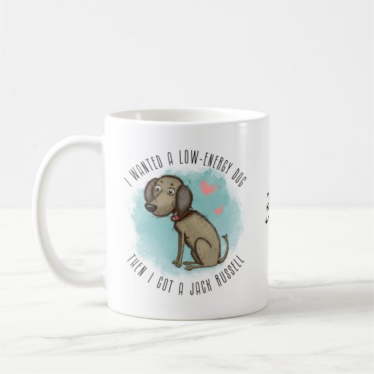 Personalisierter Jack Russell Besitzer, Mama, Papa Kaffeetasse (Links)
