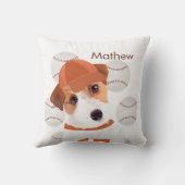 Personalisierter Jack Russell Dog Baseball Jersey Kissen (Rückseite)