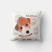 Personalisierter Jack Russell Dog Baseball Jersey Kissen (Vorderseite)