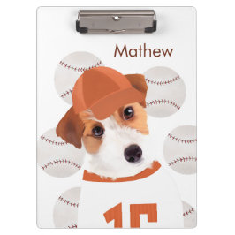 Personalisierter Jack Russell Dog Baseball Jersey Klemmbrett