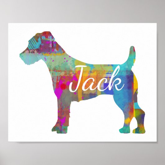 Personalisierter Jack Russell Terrier Art Print Poster (Vorne)