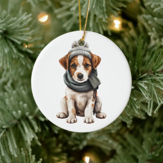 Personalisierter Jack Russell Terrier Dog Keramik Ornament (Baum)