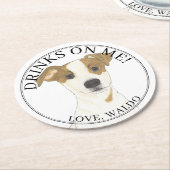 Personalisierter Jack Russell Terrier Wedding Runder Pappuntersetzer (Angewinkelt)