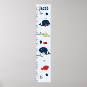 Personalisierter Jackson Whale/Fish Growth Chart Poster (Vorne)