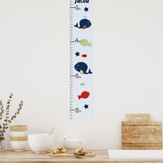 Personalisierter Jackson Whale/Fish Growth Chart Poster (Küche)