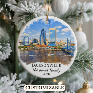 Personalisierter Jacksonville-Schmuck, Individuell Keramik Ornament