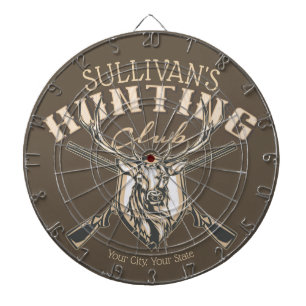 Personalisierter JägerNAME Deer Rifjagd Club Dartscheibe