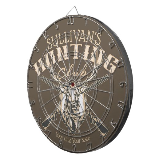 Personalisierter JägerNAME Deer Rifjagd Club Dartscheibe (Vorderseite rechts)