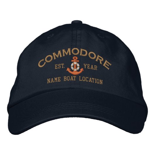 Personalisierter Jahr Name Commodore Lebensretter  Bestickte Baseballkappe (Vorderseite)