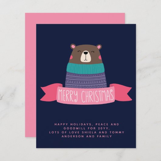 Personalisierter Jahresbrief für den Weihnachtsbär (Vorne/Hinten)
