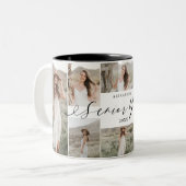 Personalisierter Jahresfoto-Collage Zweifarbige Tasse (Vorderseite Links)