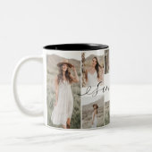 Personalisierter Jahresfoto-Collage Zweifarbige Tasse (Links)