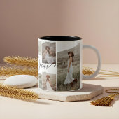Personalisierter Jahresfoto-Collage Zweifarbige Tasse