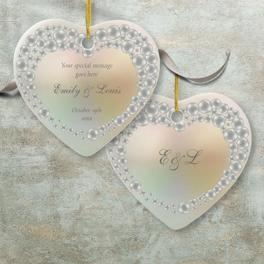 Personalisierter Jahrestag der Hochzeit Keramik Ornament