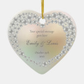 Personalisierter Jahrestag der Hochzeit Keramik Ornament (Vorne)
