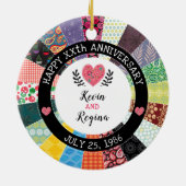 Personalisierter Jahrestag, Keramik Ornament (Hinten)