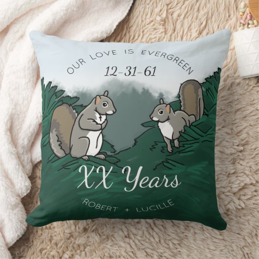 Personalisierter Jahrestags-immergrüne Kissen (Decke)