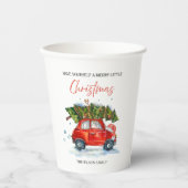 Personalisierter Jahrgang Weihnachten - Rotes Auto Pappbecher (Vorderseite)