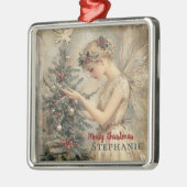 Personalisierter Jahrgang Weihnachtsfest und Baum Ornament Aus Metall (Links)