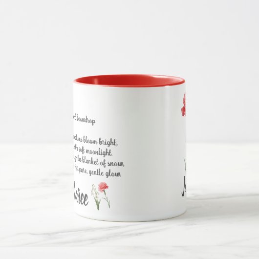 Personalisierter Januar Blume Tasse (Zentrum)
