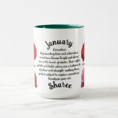 Personalisierter Januar Blume Tasse (Zentrum)
