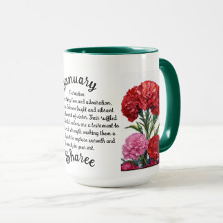 Personalisierter Januar Blume Tasse