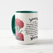 Personalisierter Januar Blume Tasse (Vorderseite Links)