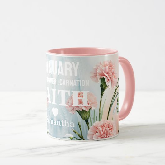 Personalisierter Januar Geburtsmonat Blume Christl Tasse (VorderseiteRechts)