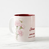 Personalisierter Januar Geburtsmonat Blume Tasse - (Vorderseite Links)