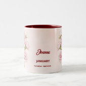 Personalisierter Januar Geburtsmonat Blume Tasse - (Mittel)