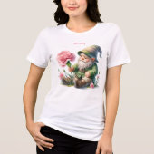 Personalisierter Januar Geburtsmonat Garten Gnome Tri-Blend Shirt (Vorderseite)