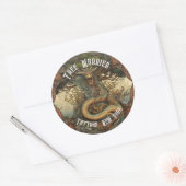 Personalisierter japanischer Baumdrache Tattoo Par Runder Aufkleber (Umschlag)