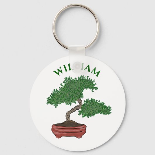 Personalisierter japanischer Bonsai Tree Schlüsselanhänger (Vorderseite)