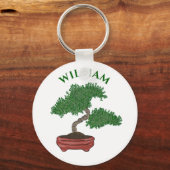 Personalisierter japanischer Bonsai Tree Schlüsselanhänger (Vorderseite)