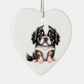 Personalisierter japanischer Chin Welppy Keramik Ornament (Rechts)