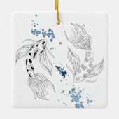 Personalisierter japanischer Koi Fisch Schwimmen W Keramikornament (Vorderseite)