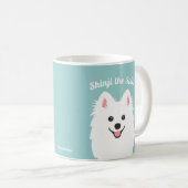 Personalisierter japanischer Spitz-Hund / Samoyed Kaffeetasse (VorderseiteRechts)