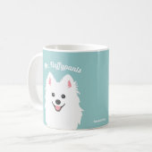 Personalisierter japanischer Spitz-Hund / Samoyed Kaffeetasse (Vorderseite Links)