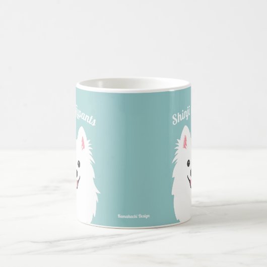 Personalisierter japanischer Spitz-Hund / Samoyed Kaffeetasse (Mittel)