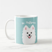 Personalisierter japanischer Spitz-Hund / Samoyed Kaffeetasse (Links)