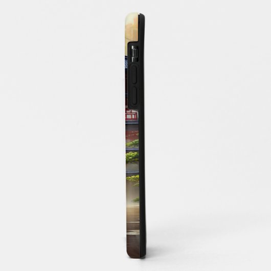 Personalisierter japanischer Wassertempel, Grüne Case-Mate iPhone Hülle (Hinten/Links)