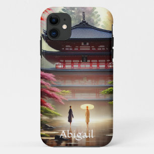 Personalisierter japanischer Wassertempel, Grüne Case-Mate iPhone Hülle