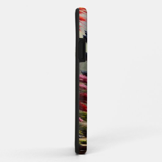 Personalisierter japanischer Wassertempel, Grüne Case-Mate iPhone Hülle (Hinten/Rechts)